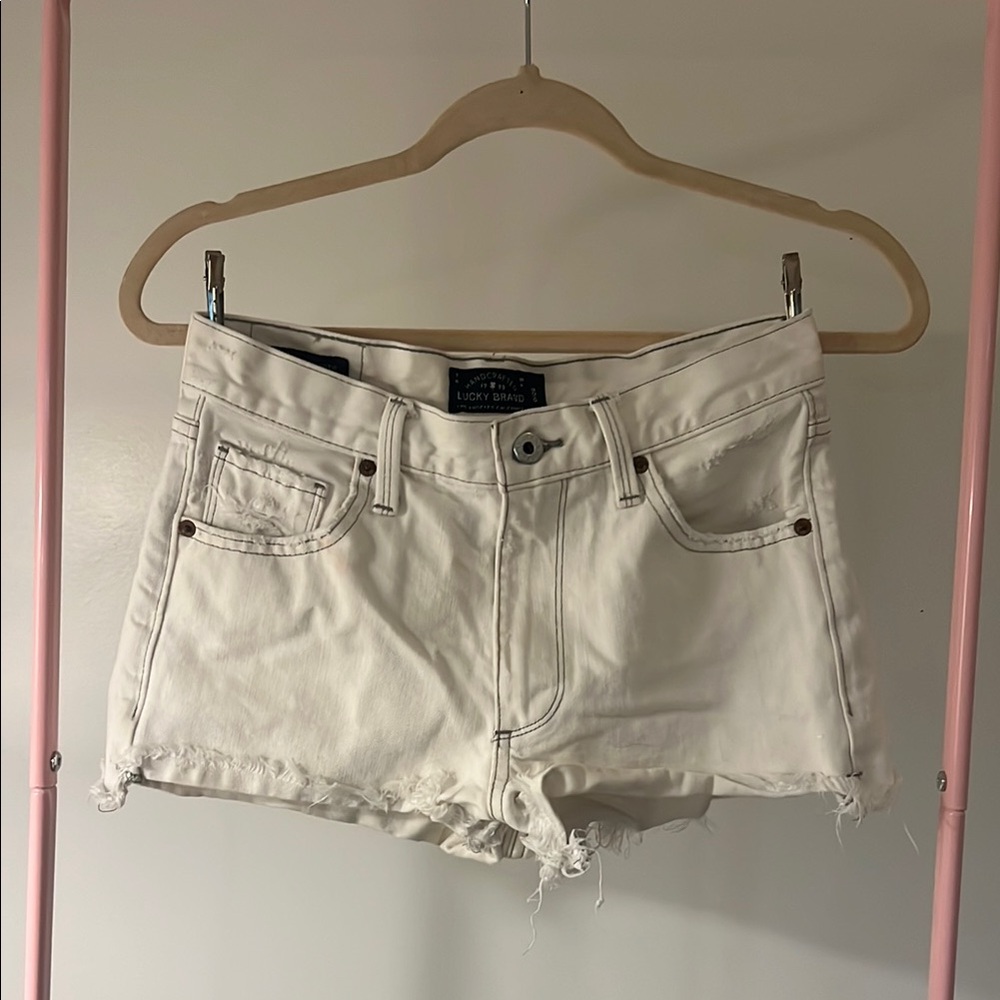 Lucky Brand White Distressed Jean Shorts